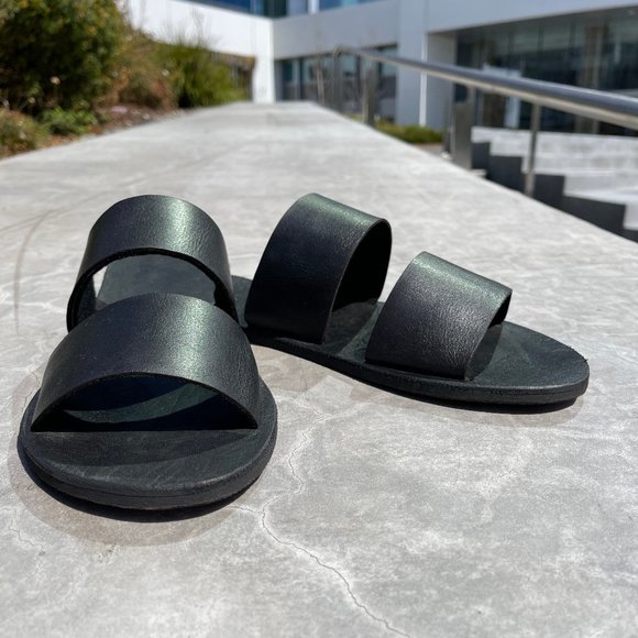 Custon Hand made black leather high quality sandals - Picture 4 of 7